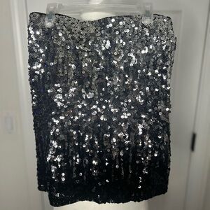 Glamorous Black and Silver Sequin Mini Skirt